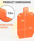 AR500 One Half Inch Steel Targets For Shooting Silhouette Gong Target Laser Cut Precision Durable Long Lasting High Velocity Impact