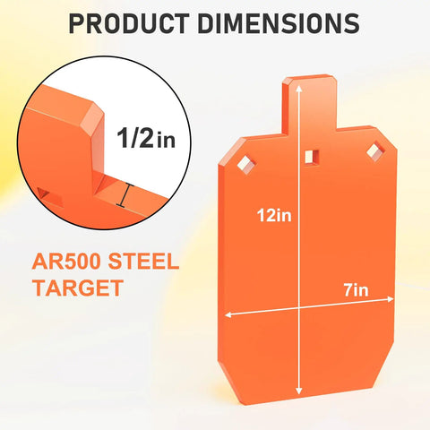 AR500 One Half Inch Steel Targets For Shooting Silhouette Gong Target Laser Cut Precision Durable Long Lasting High Velocity Impact