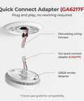 Quick Connect Smoke Alarm Adapter Plug For Hardwired Systems GA6217F Compatible With GS562A No Rewiring Needed diagram