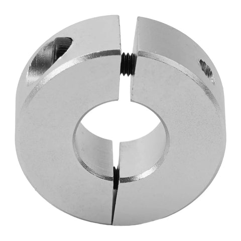 Heavy Duty Aluminum Double Split Shaft Superior Grip Collar Clamp Ring Machinery Automotive Soft Shafts Low Load Anodized Shiny Finish Durable Bad Ass Tool Pro Level Gear Available For All Types 20mm Sizes 20mm aluminum split shaft clamp ring with double split design