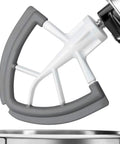 Game-Changing Flex Edge Beater for Tilt-Head Stand Mixers with silicone edge visible above 4.5-5 quart bowl on mixer