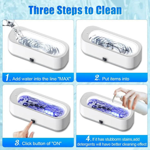Pro-Grade Ultrasonic Jewelry Cleaner With 45kHz Power, 360-Degree Deep Cleaning, step-by-step usage guide image