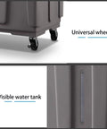 Portable Evaporative Air Cooler With Dual Water Tank And Three Fan Speeds For Bedroom And Home Office Featuring A Twelve Hour Timer - universal wheel and visible water tank details.