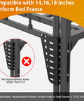 Two Pack Headboard Brackets For Metal Bed Frames Mounting Kit compatible with 14, 16, 18 inch headboards, shown installed.