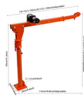 Heavy Duty Truck Mounted Crane Hoist With 1100 Lb Capacity And 12 Volt Electric Winch, adjustable dimensions for easy loading.