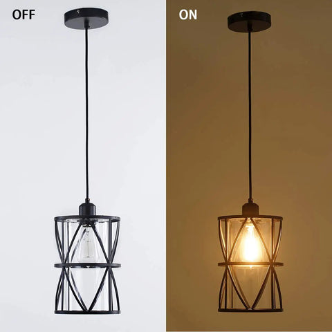 Black Industrial Metal Pendant Light With Clear Glass Shade For Kitchen Island Sink Counter And Dining Room Transitional Cylinder Pendant Lighting Fixture Vintage Modern Industrial Style With Sleek And Chic Vibe, light off and on