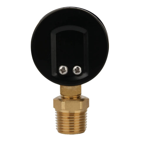 Back view of 2 Inch Well Pump Pressure Gauge For Water Systems 0 To 100 Psi With Quarter Inch Lower Mount And Half Inch NPT Adapter