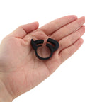 20 Piece Nylon Hose Clamps Five Eighth Inch Carabiner Style Black Plastic Hose Band Fasteners shown on hand