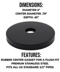 Big 4 Inch Shower Arm Flange Chrome Heavy Duty Stainless Steel Escutcheon Cover Plate for Gap Coverage and Wall Repair