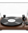 Bluetooth Turntable Player With Built In Phono Preamp And Magnetic Cartridge Belt Drive Records Player 2 Speed, view from above with vinyl record playing.