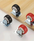 4 casters from the 8 Piece One Point Five Inch Heavy Duty Furniture Caster Wheels With Smooth Rolling Pvc Rubber Tires And Secure Locking Brakes