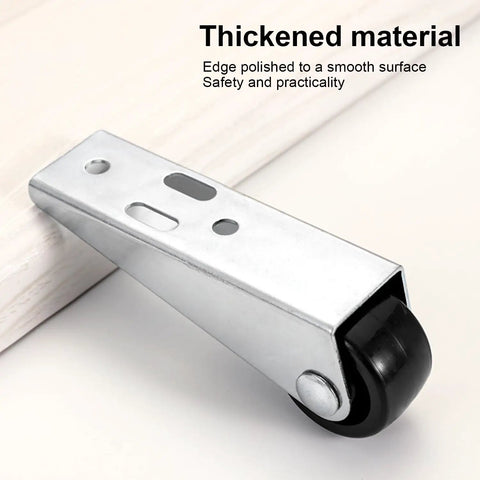 Side Mount Gate Caster Wheels For Wood Doors And Furniture Quiet Non Slip Rollers With Galvanized Bracket Easy Glide