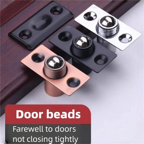 4 Pack Adjustable Ball Catches For Cabinets And Bathroom Doors With Spring Latches in black, silver, and bronze
