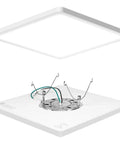 Ultra Slim Flush Mount Ceiling Light 12 Inch Square LED Fixture, 120V 5000K Daylight, 3100 Lumens, 24W Dimmable components