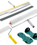 Self Leveling Cement Tool Kit With 9 Inch And 20 Inch Spike Rollers, Scraper, And Spiked Shoes For Cement, Mortar And Floor Leveling