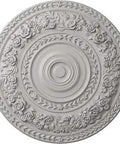 Rose Ceiling Medallion 33 7/8 Inch Outer Diameter 2 3/8 Inch Projection Hand Painted Ultra White Fits Canopies Up To 13 1/2 Inches