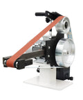 Industrial Workhorse Variable Speed Belt Sander 71 Inch Knife Grinder with three heavy duty wheels for rust removal.