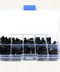 M3 Nylon Hex Spacer Standoff Kit 300Pcs Black Insulated Corrosion Resistant Nuts Screws Spacers For Electronics Home Office Store Use Durable DIY Ready Pro Grade Hardware For Mounting Electronics Enclosures Shelving And Equipment, black nylon spacers in organizer case