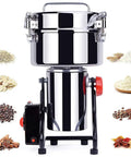 Electric Grain Grinder High Speed Stainless Steel All In One Powder Machine for grains, spices, and coffee beans.