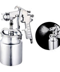 Hardcore Pro Level Pneumatic Spray Gun With Slick Adjustable Valve And Killer Stainless Steel Nozzle For Smooth Auto Paint Jobs Up To 1000 Ml Capacity, featuring stainless steel construction and a 1000ml container.