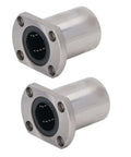 Upgrade Your Rig With Two Smooth Linear Motion Bearing Ball Slide Block Ellipse Flange Accessories For Machinery That Rock And Reduce Friction Like A Charm! silver metal linear bearing blocks, flange mount, industrial use