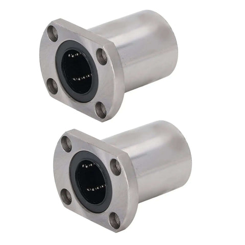 Upgrade Your Rig With Two Smooth Linear Motion Bearing Ball Slide Block Ellipse Flange Accessories For Machinery That Rock And Reduce Friction Like A Charm! silver metal linear bearing blocks, flange mount, industrial use