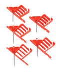 Heavy Duty Plastic Cable Stackers With Nails, 25 Pack Wire Fasteners For Organizing Multiple Cords Around Home Office Or Garage, Keeps Wires Tangle Free And Neat With Spacious Design featuring red plastic stackers and stainless steel nails.