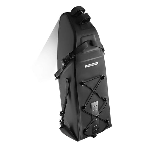 14L Roll Top Bike Saddle Bag With Rainproof Storage For Long Distance Cycling And Bikepacking, adjustable straps view