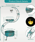Bird Bath With Flower Planter Base And Solar Lighting Pedestal For Outdoors, 36 Inch Outdoor Bird Bath details diagram