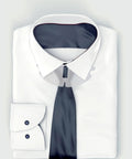 White dress shirt with black tie, showcasing 50 Piece Pvc Butterfly Collar Stays Double Layer Shirt Inserts To Keep Your Daily Fits Fresh And Sharp All Day Long A Top Tier Wardrobe Game Changer For Men And Women.