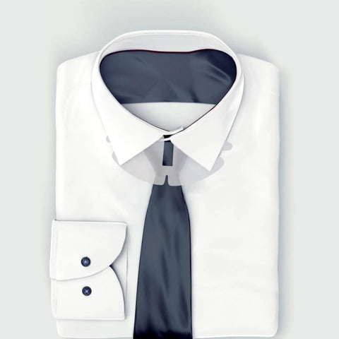 White dress shirt with black tie, showcasing 50 Piece Pvc Butterfly Collar Stays Double Layer Shirt Inserts To Keep Your Daily Fits Fresh And Sharp All Day Long A Top Tier Wardrobe Game Changer For Men And Women.