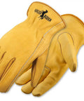 Rough Rider Premium Leather Driver Gloves With Elastic Back Gold Cowhide Medium Pack Of 12 Durable Work Gloves For All Day Grip