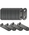 Ten Sets Of Black Flat Right Angle Corner Brackets For Shelves And DIY Projects, Heavy Duty Metal, Easy Install, Durable, Rust Resistant