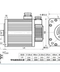 Technical drawing of 380V 7.5KW AC Servo Motor With 1500 RPM And 48 Nm Torque Three Phase AC Drive Permanent Magnet Matched Driver AASD 75A