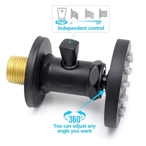 Brass Shower Body Jets With Adjustable Flow High Pressure Massage Spa Body Spray, Oil Rubbed Bronze Finish, swivel angle detail