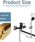MXJCKSOQ Kitchen taps 1 Set 340mm Outlet Pipe Bath Shower Faucet Brass Body with shower head and dimensions displayed.