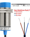 Inductive Proximity Sensor Switch Non Shield Type 15mm Sensing Distance Model LJ30A3 15 Z AX, three wire connection visible