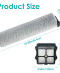 Replacement Brush Roller For Floor One S5 Steam Vacuum Cleaner With HEPA Filter shown with dimensions