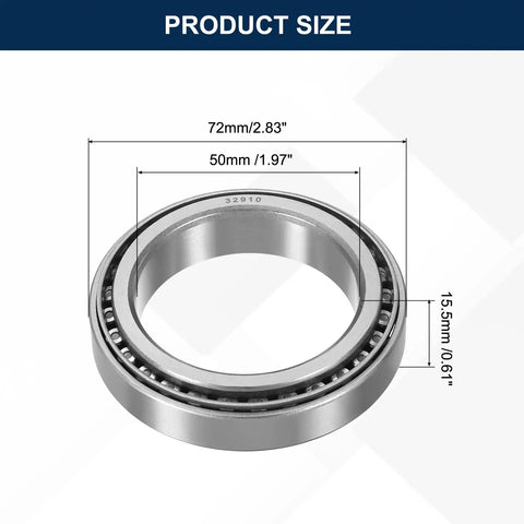 Tapered Roller Bearing Cone And Cup Set 50mm Bore 72mm OD 15.5mm Thick Chrome Steel ABEC 3 High Load Heavy Duty