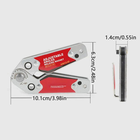 Lockdown Magnetic Welding Jig With Slip Proof Zero Play Adjustment From 20 To 200 Degrees Angle Positioner and Handy Hex Wrench.
