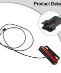 Must Have E Bike Tail Light For 24 To 48V Systems Packed With Super Bright Led Rear Lamp That Flashes During Brakes And Stays Lit At Night Ensuring You Stay Safe And Visible On The Road While Rocking That Cool IPX4 Water Resistance Level. red e-bike tail light with 150cm cable and connector, black ABS plastic