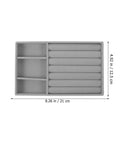 Soft Velvet Jewelry Organizer Tray With Deep Compartments And Ring Holder For Diy Bracelet Making Bead Display Rack Two Piece Accessory Board, top view, gray.