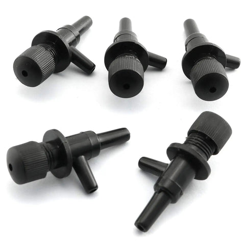 Black Aquarium Air Valve 5 Pack 2 Way Flow Control Regulator For Fish Tanks Durable Plastic Inline Valve For Precise Airflow