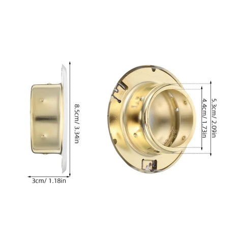 Four Piece Concealed Fire Sprinkler Head Cover Plates White Iron Round Flat Decorative Shield Top Shelf Polish No Sweat Wipe Down Straight Shot Install Pro Grade Safety For House Commercial Spaces, dimensions shown.