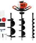 Beast Post Hole Digger With 52Cc Two Stroke Gas Engine Earth Auger Kit Includes 3 Drill Bits 4 In 6 In 8 In And 3 Extension Rods