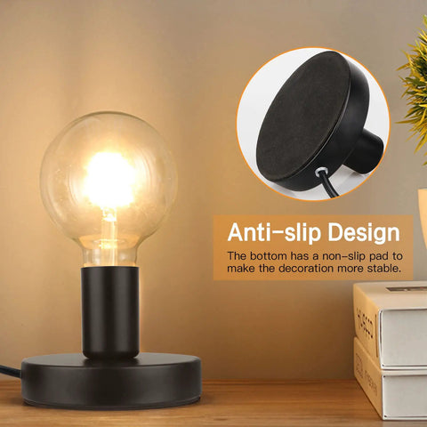 Industrial Table Lamp Base Only No Shade Included With E26 E27 Socket featuring anti-slip design on desk