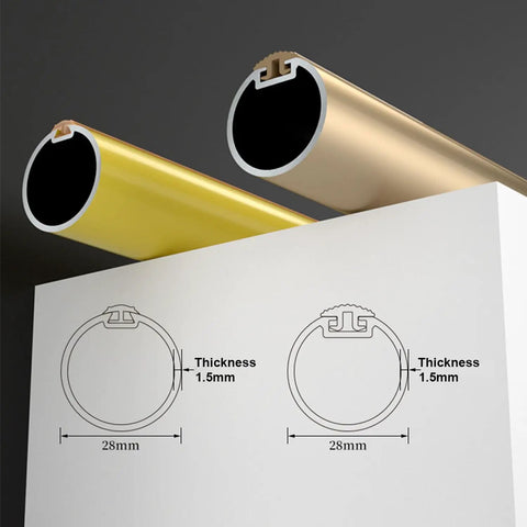 Heavy Duty Curtain Rod Set With Aluminum Alloy Brackets And Rings, Wall Mounted Drapery Rod For Sliding Doors, 28mm, gold finish