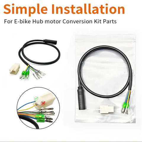 9 Pin Motor Extension Cable For Electric Bikes, 130cm Connector Wire For Front And Rear Hub Motors, Ebike Conversion, Plug And Play, Easy Install No Fuss, Compatible With Most E Bikes, Durable Installation Cable