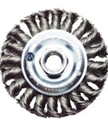 4 Inch Twist Knot Wire Wheel for Angle Grinder With 5/8-11 Thread, Pro Grade Deburring and Grinding Attachment for Metal, Concrete and Masonry