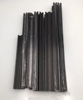 Top Notch Voron 2.4 Extrusion Frame Kit With Tight Fit Fasteners For 3D Printer Featuring 350mm Build Platform - Black extrusions stacked.